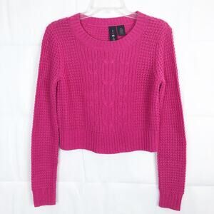 Boy Meets Girl Y2K Barbiecore Chic Metallic Coquette Crop Sweater Juniors Medium